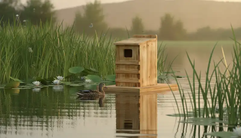 Sicherer Brutplatz: Schwimmender Enten Nistkasten